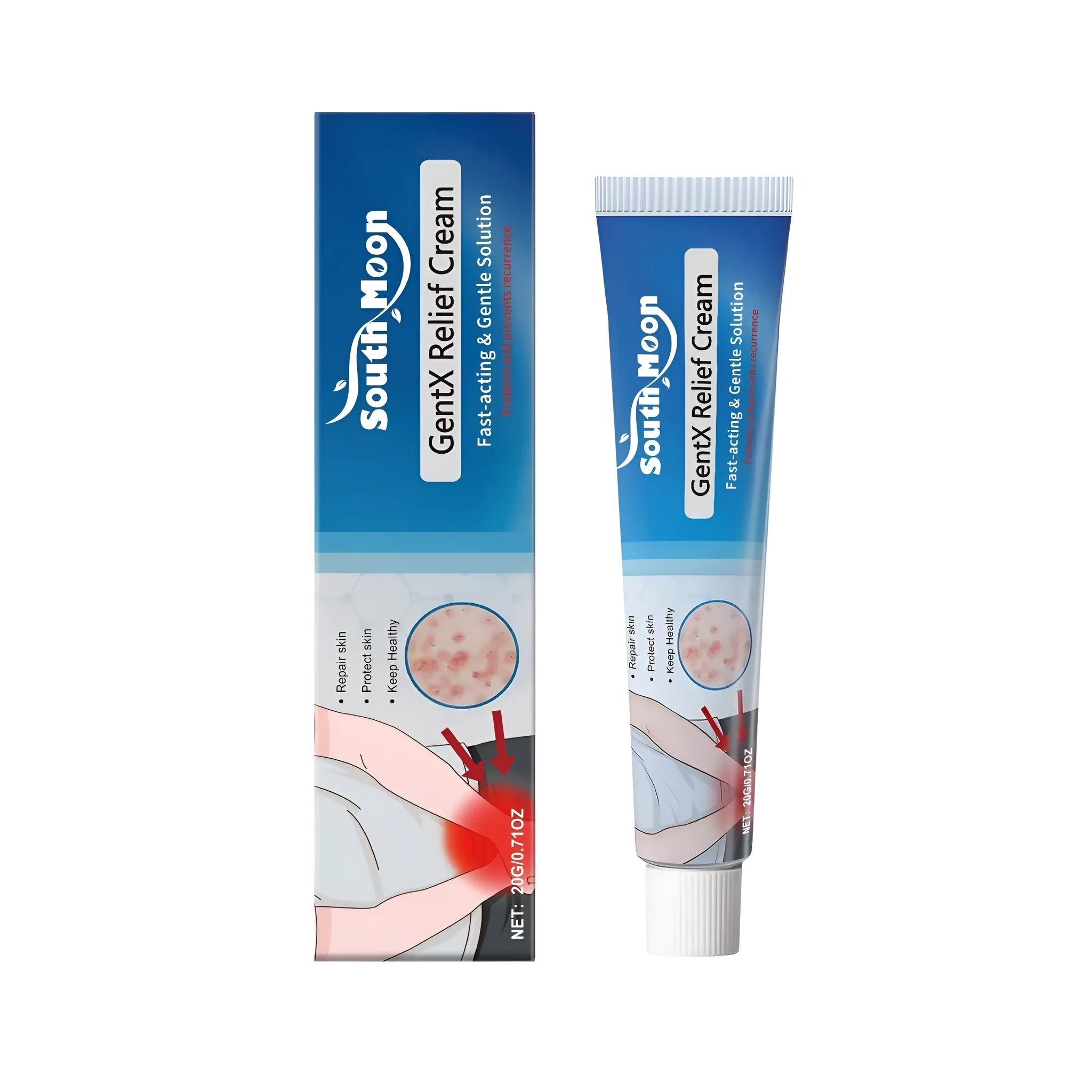 Men's care and health cream 20g tube with licorice root, mint, and allantoin ingredients