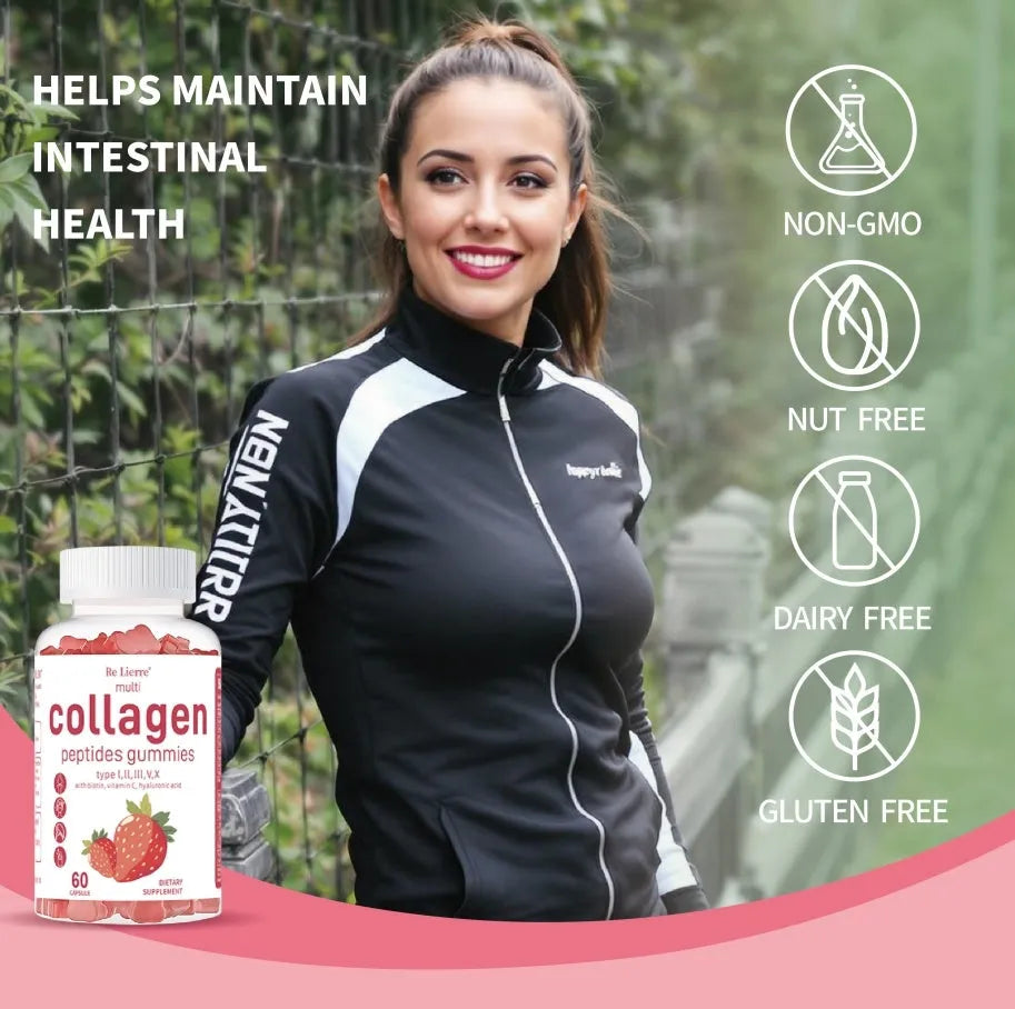 Collagen Peptide Gummies 4-pack white colour gummy supplements UK made skin hair nails joint support with Vitamin C and Biotin