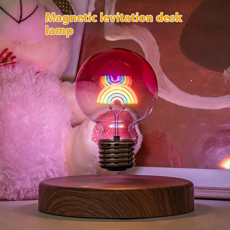 New magnetic suspension bulb love desktop decoration night lamp with rainbow light on a desk
