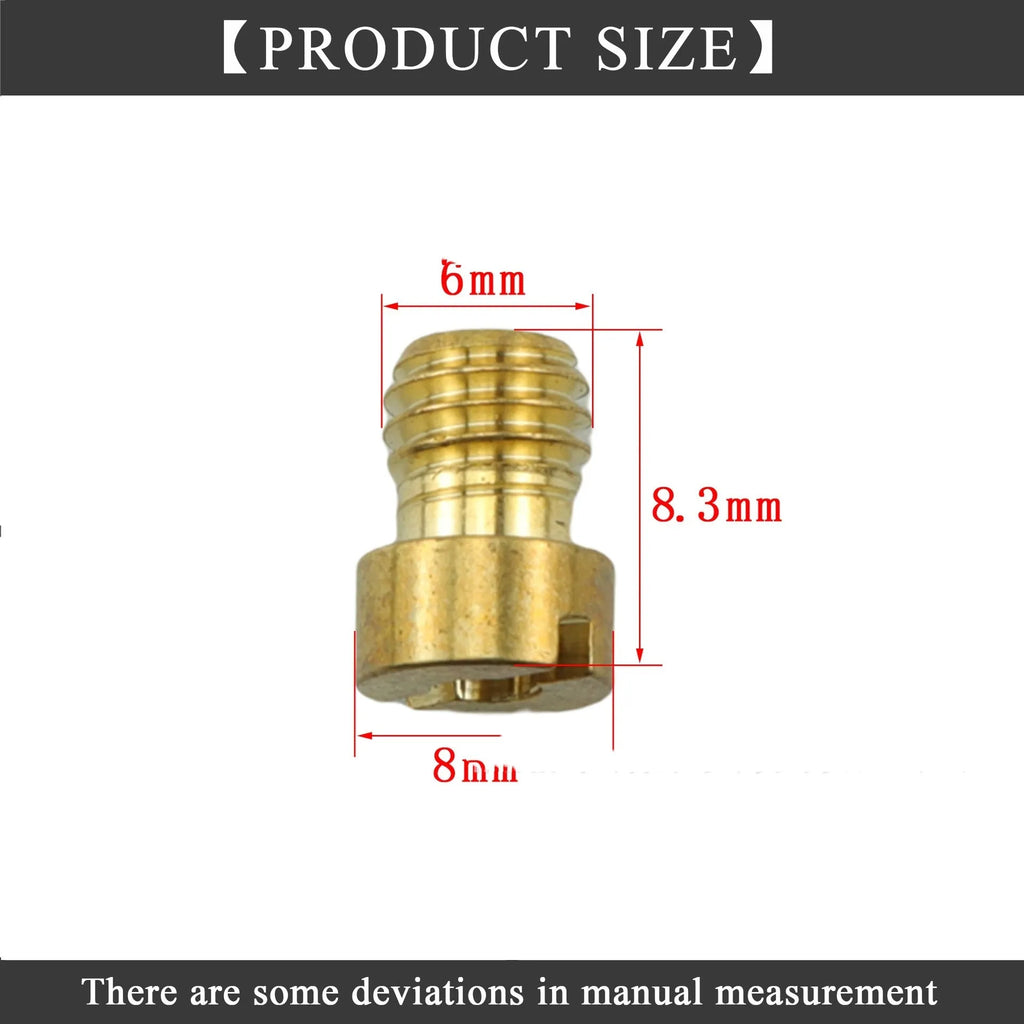 M6 thread carburetor main jet for Derotto PHBN and PHVA carburettors on a white background.