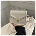 Soft PU clamshell messenger bag in horizontal square shape on a shoulder strap.
