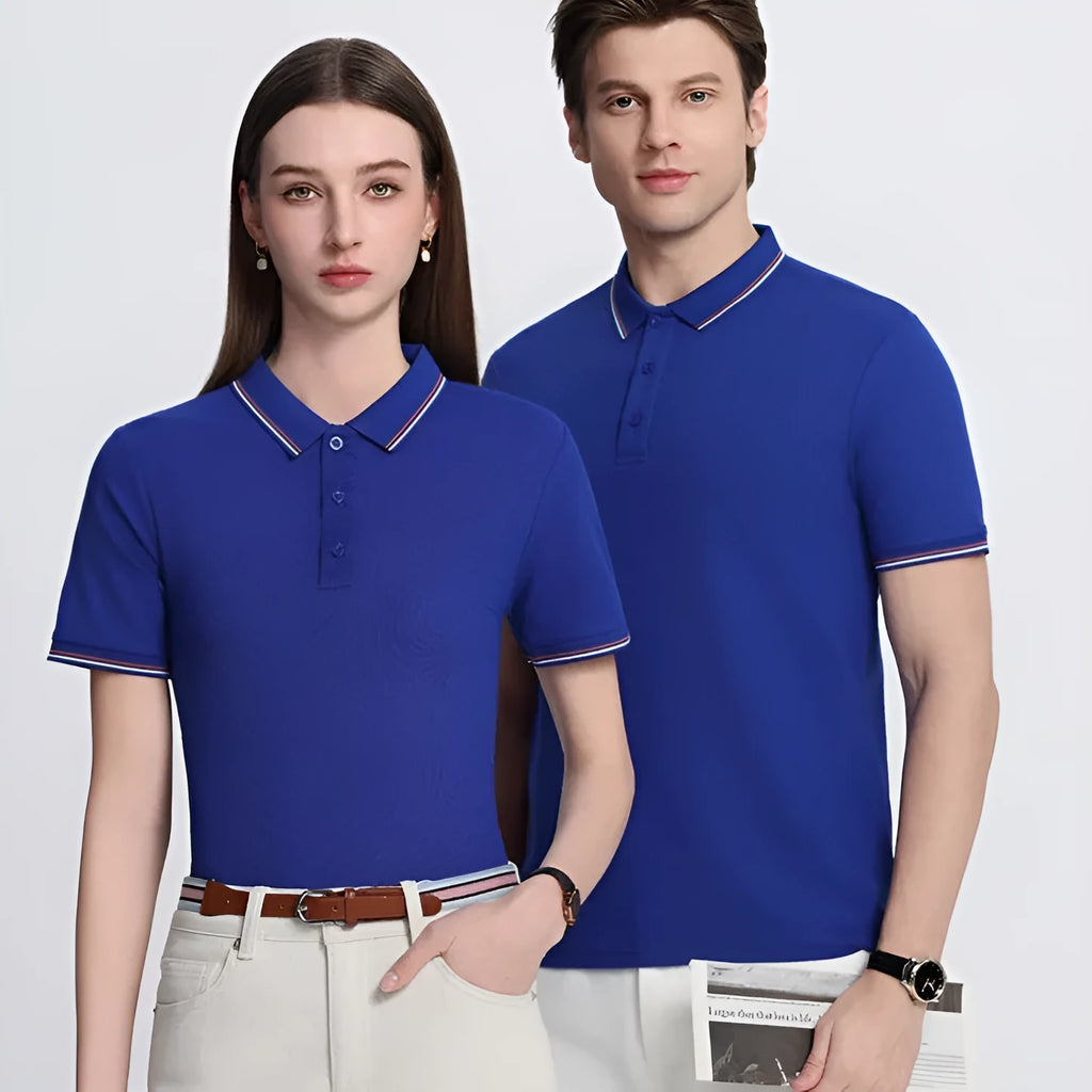 Men's Solona ice-feeling work polo shirt in bright red with short sleeves and straight fit