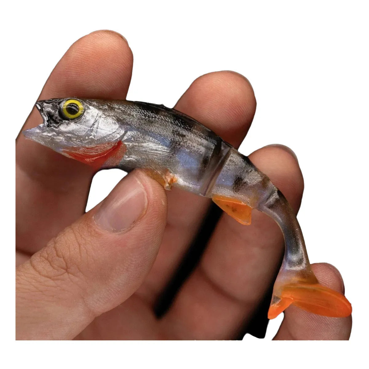 Fish T Tail soft plastic catfish lure with realistic fish colour pattern for sea fishing
