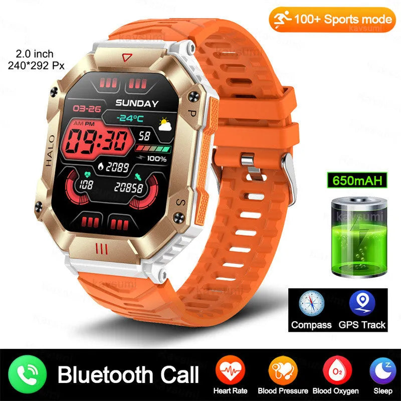 Black Android smart watch for women with titanium alloy case on a leather strap, showing GPS and call functions.