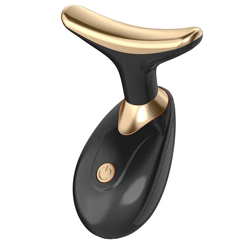 Small battery-powered facial beauty massage instrument in white or black with gift box packaging