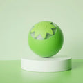 Green automatic rolling ball pet toy for cats and dogs measuring 4.5cm cube