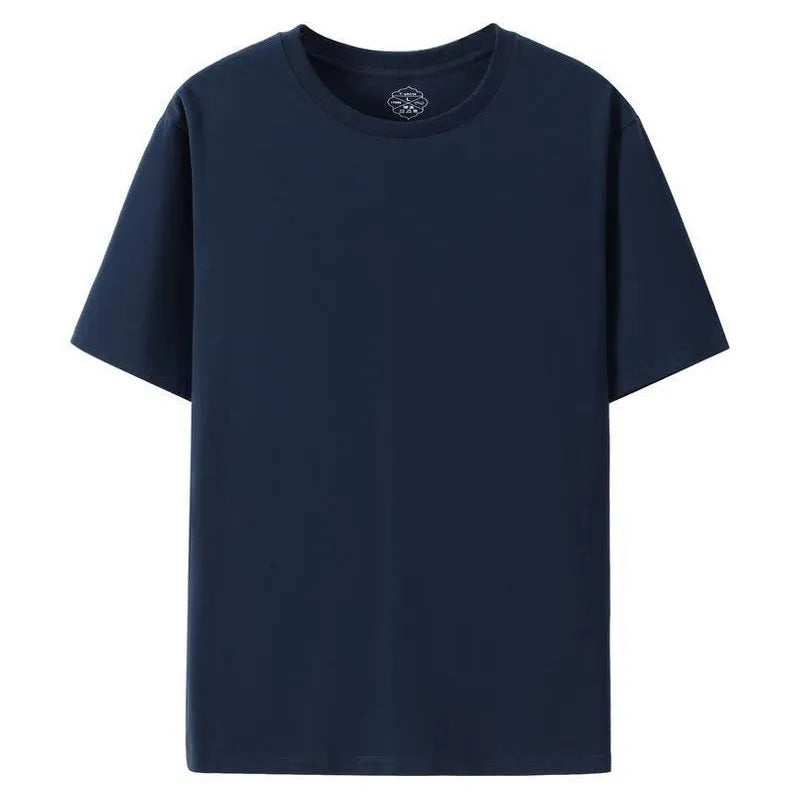 Men's slim fit cotton T-shirt with round neck and short sleeves in black or white colours