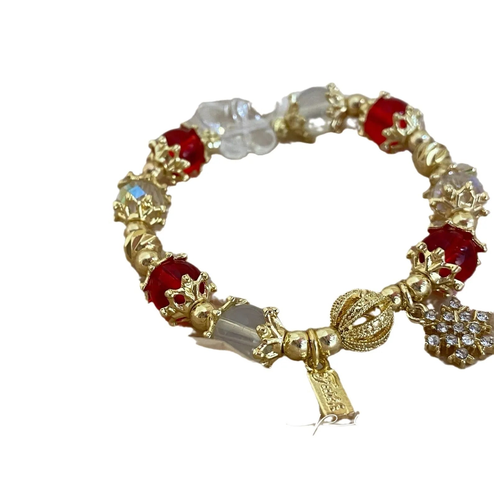 Women's galaxy-coloured alloy bracelet with heart shape and bow charms