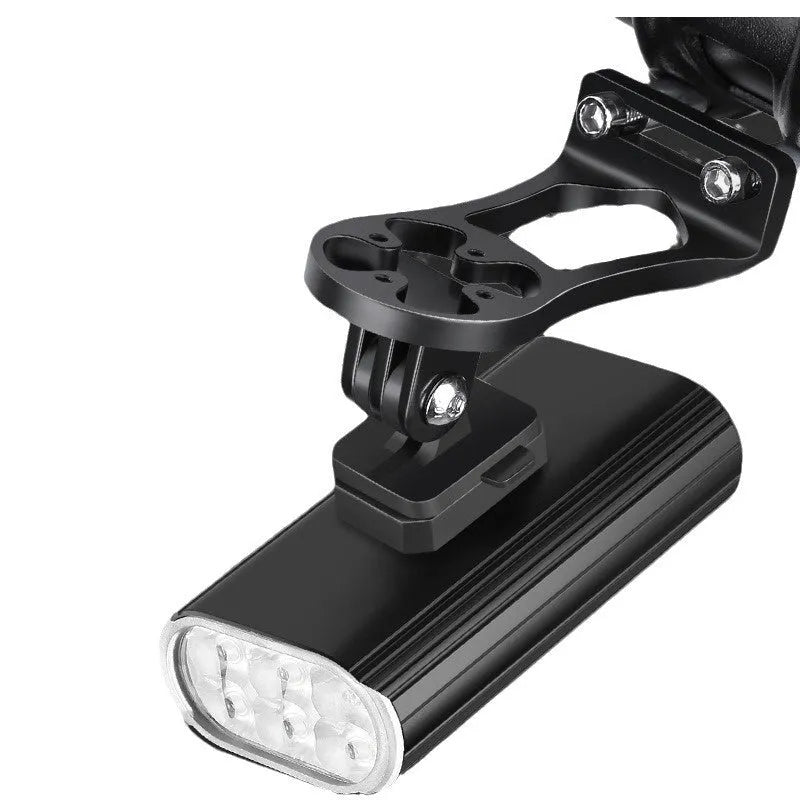 Aluminium alloy bicycle headlight with USB Type-C charging port and quick release mounting bases
