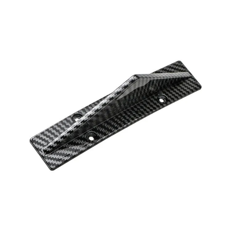 Four 150mm triangular ABS car rear spoilers on a bright black and carbon fibre background.