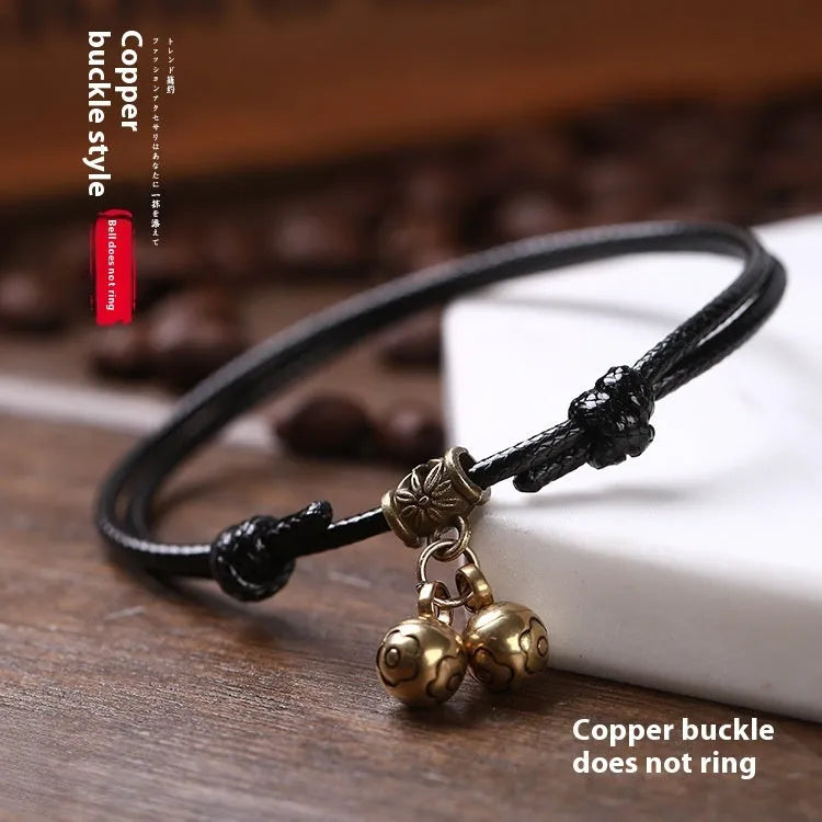 Small dog nylon rope collar with brass bell or buckle option in black, red, or coffee colour.