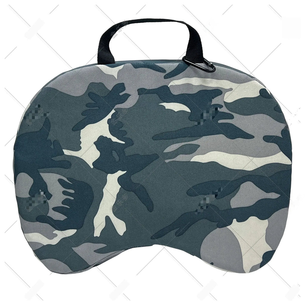 Portable camping camouflage thickened cushion made of Oxford cloth, size 40x29x7 cm, in Black New Reed camouflage colour