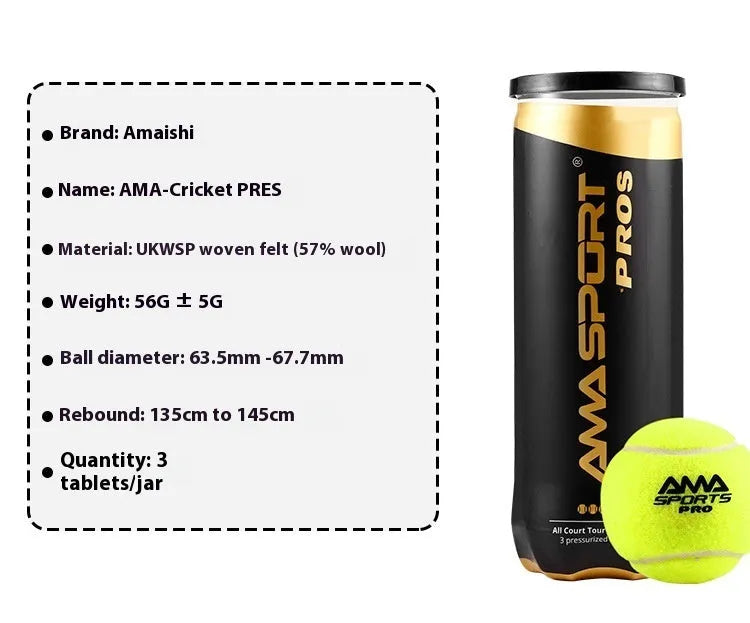 Three cage plate training tennis balls showing high elasticity construction in Cricket-PRO colour options
