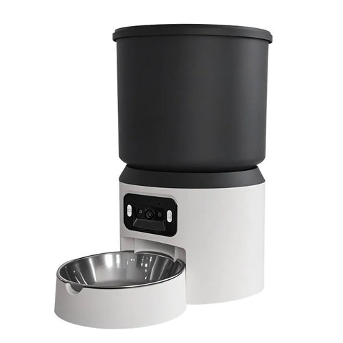 4-litre automatic pet feeder with optional camera and choice of stainless steel or plastic bowl