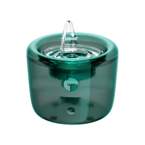 Grey automatic circulating filter water fountain for dogs and cats with USB power cable