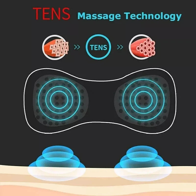 Black HQ-185 mini electric shoulder and neck massager with massage patches