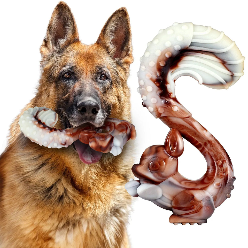 Nylon dog chewing toy in antlers beef flavour on a light background