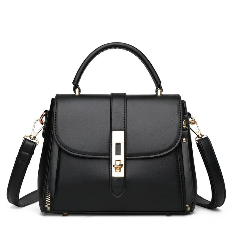 Women's soft PU leather shoulder messenger bag in square vertical design