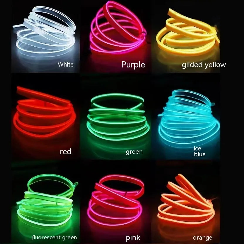 6-metre long flexible USB LED light strip for car interior ambient lighting in various colours