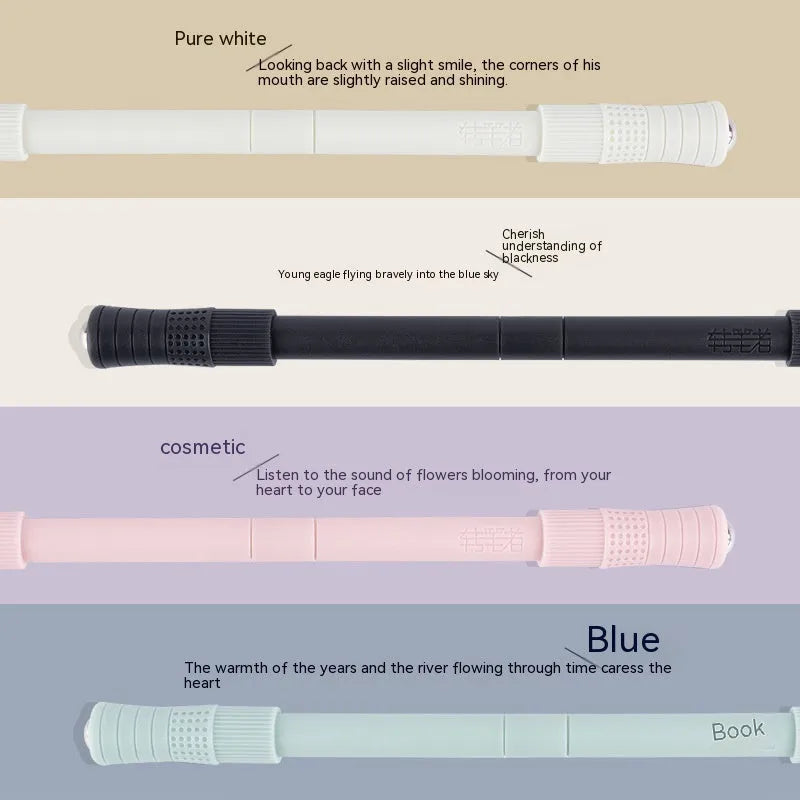 Polypropylene rotating training pen 22cm long with 1.6cm diameter in black with storage tube