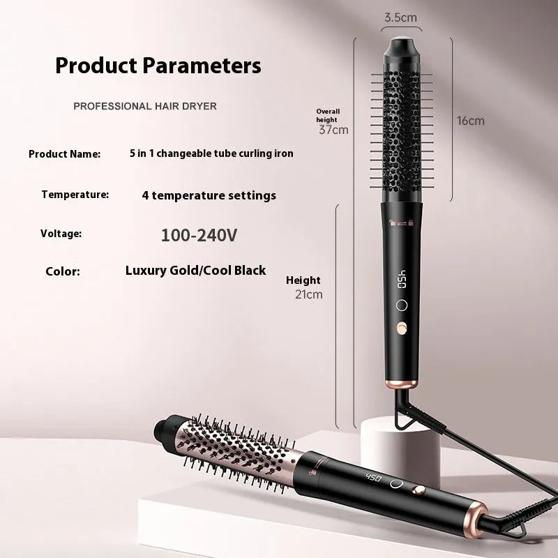 Automatic large wave hair curler in rose gold or black colour with adjustable voltage for home styling