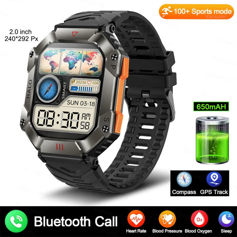 Black Android smart watch for women with titanium alloy case on a leather strap, showing GPS and call functions.