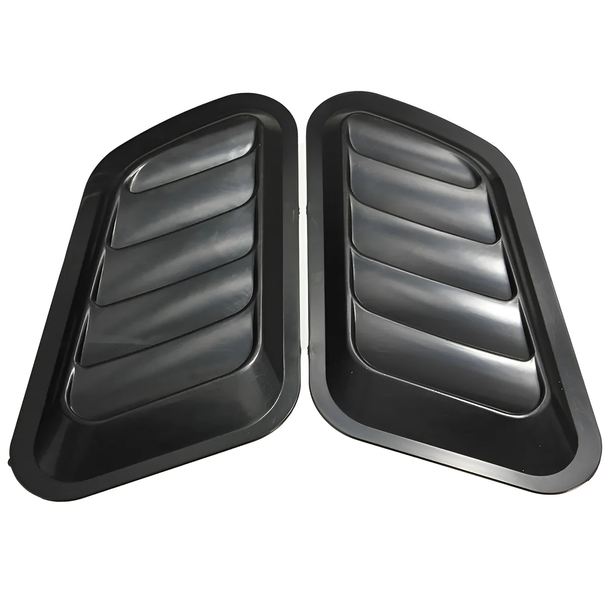 Set of two ABS plastic fake air outlet covers for car body decoration in black finish