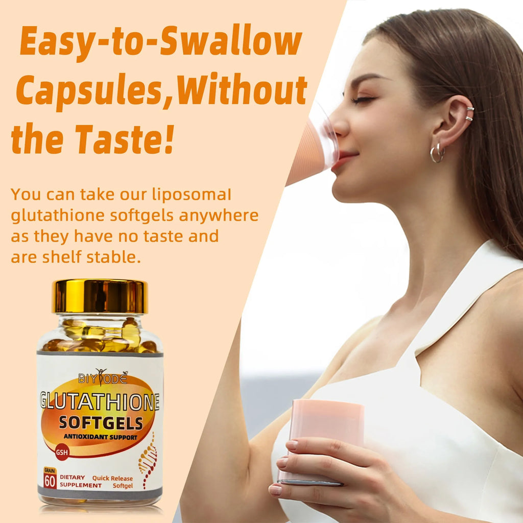 Biyode glutathione and collagen softgels bottle with 60 softgels for skin care supplement