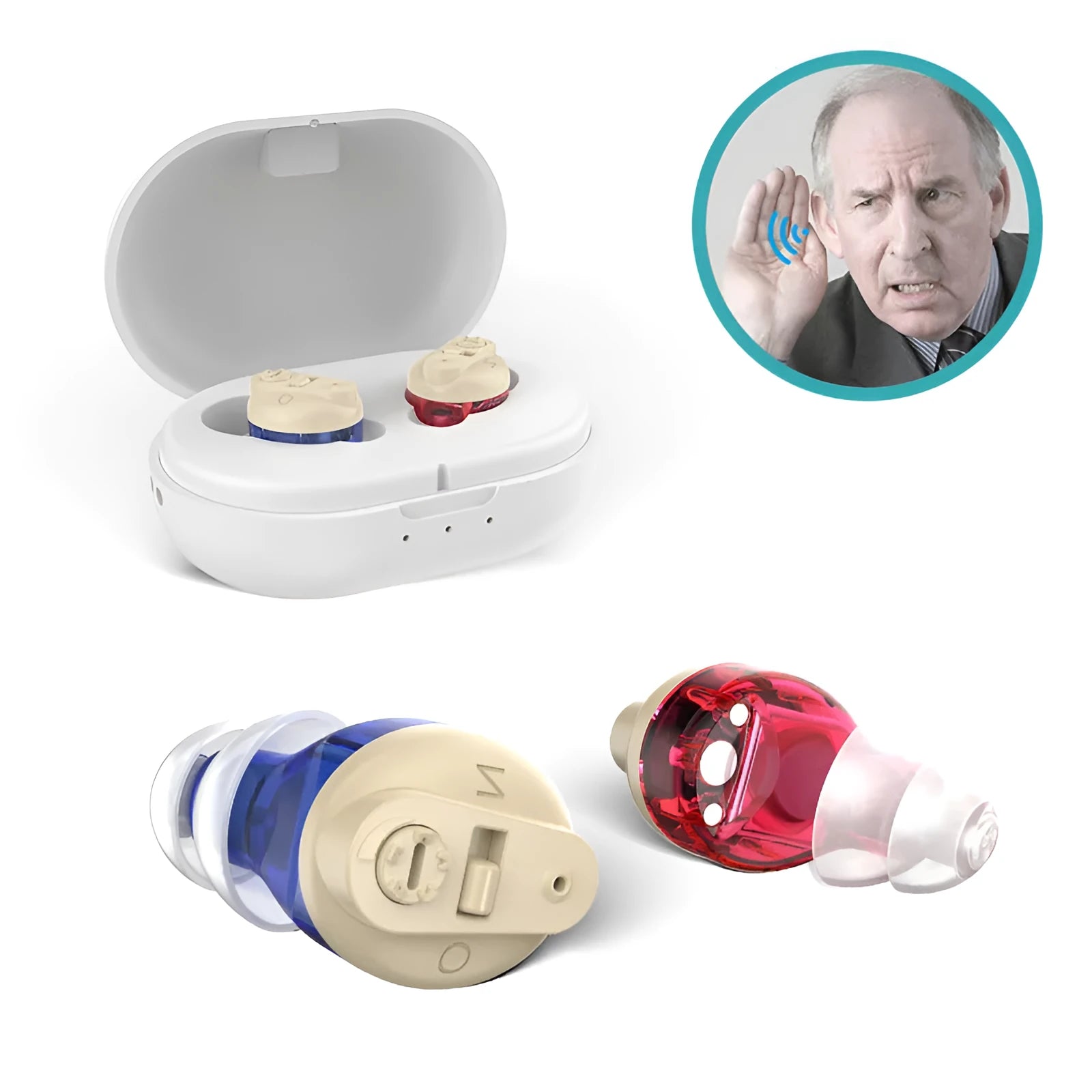 White electric USB UV drying box for hearing aids with constant temperature dehumidification and 4-hour timer