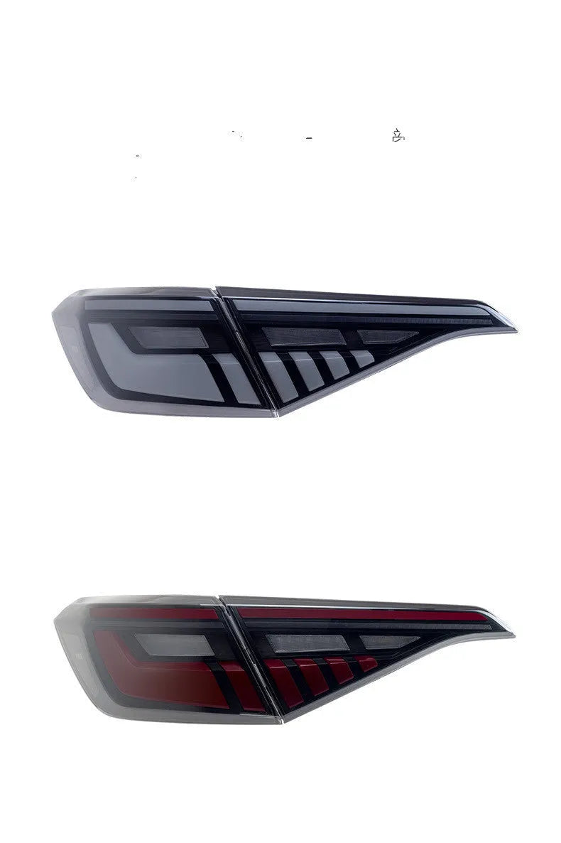 Black and red modified LED taillight assembly for 11th Generation Honda Civic with streamer lights.