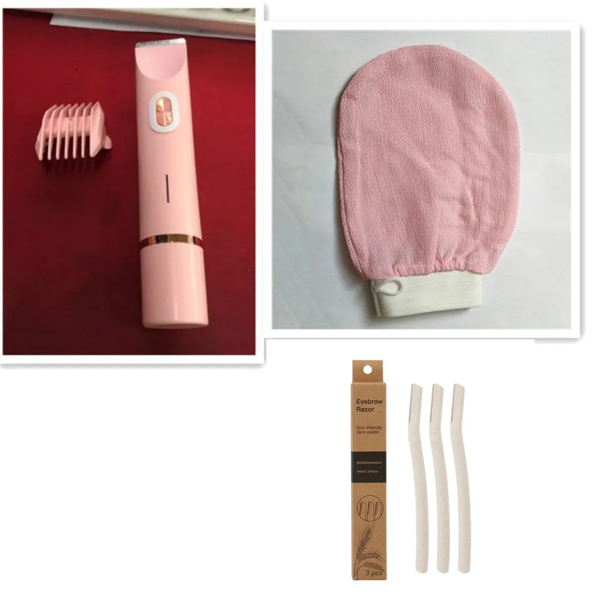 Pink women's electric hair remover with double head design for body grooming