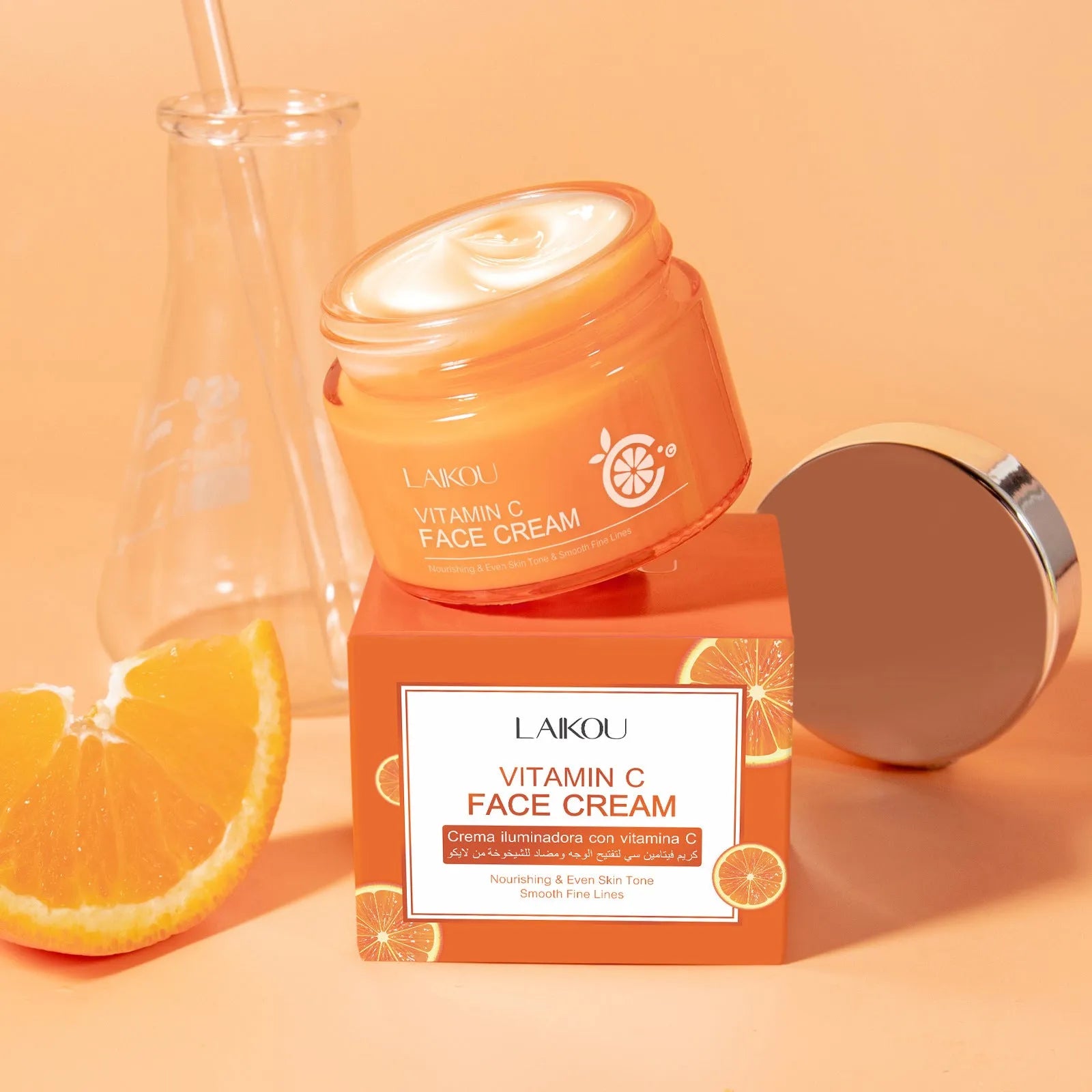 Vitamin C cream 50g orange pot delicate moisturising facial skincare product