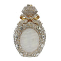 Women's hard alloy clutch bag with diamond crystal design in golden colour