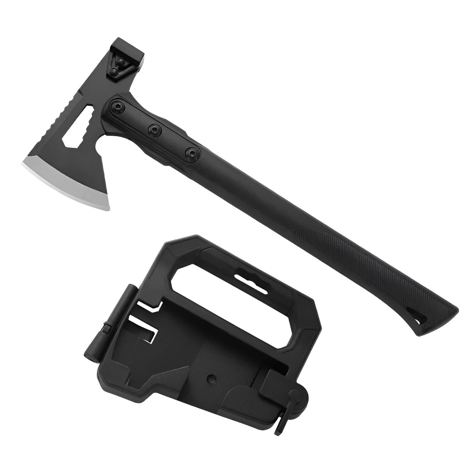 Outdoor multi-functional camping axe with stainless steel head and ABS plastic handle