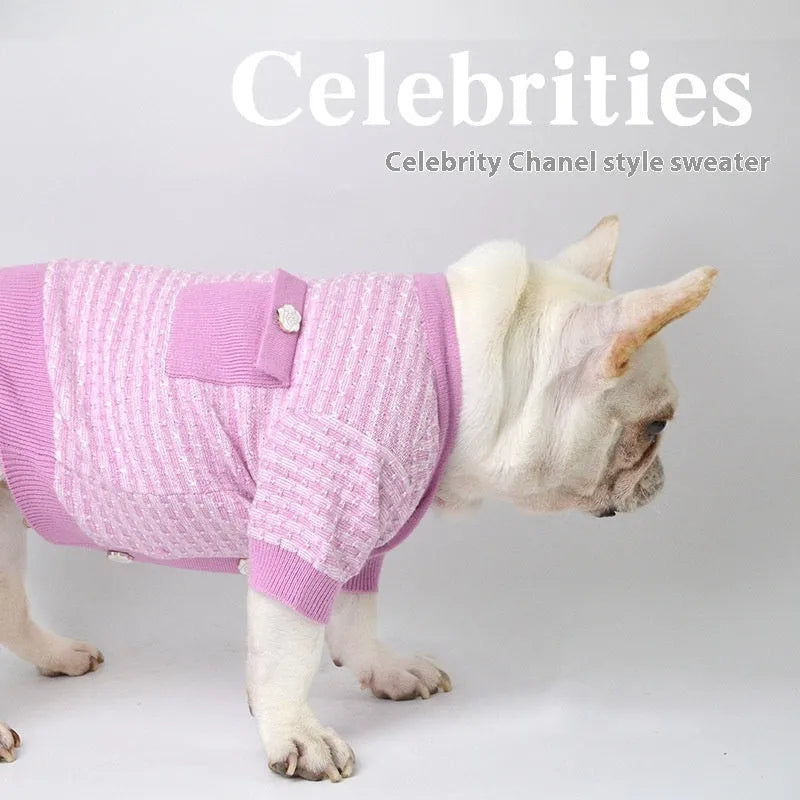 Wool knitted schnauzer dog jumper for autumn and winter in classic style