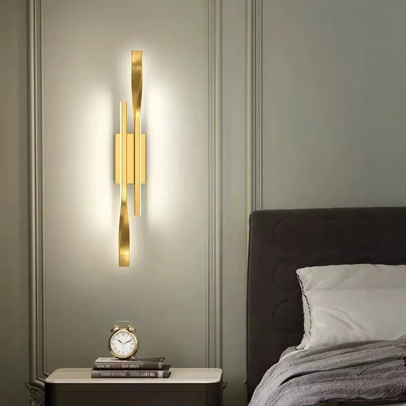 Nordic wall lamp in black or gold 42cm size with modern simplicity design