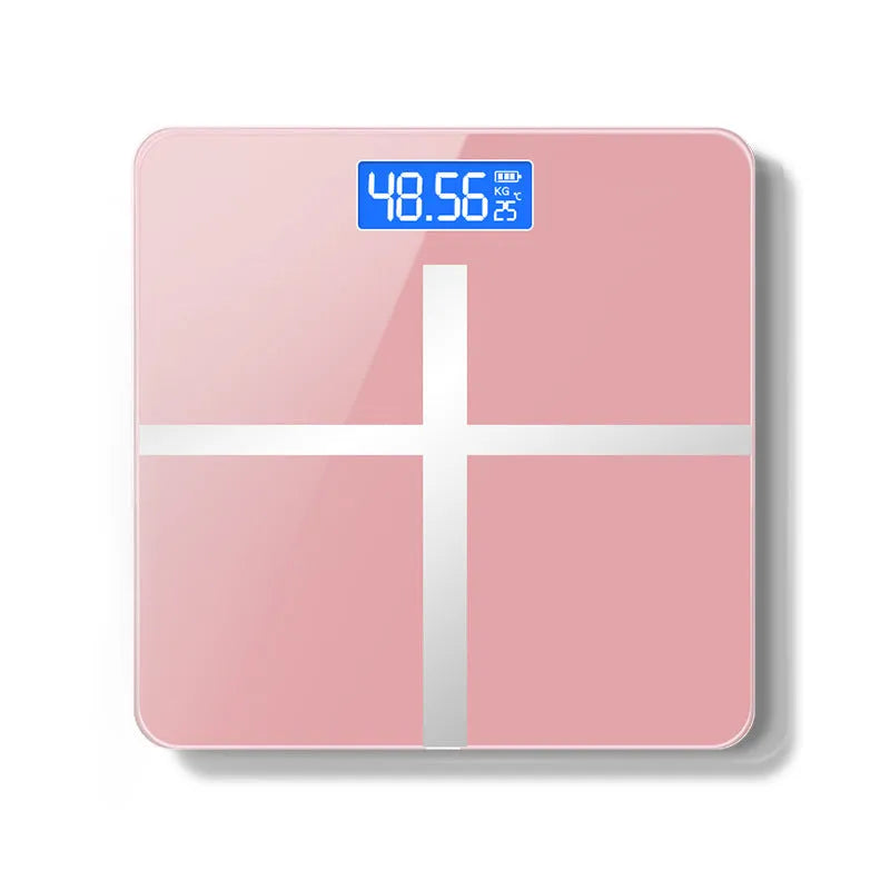 Electronic bathroom scales with cross pattern design in choice of colours with USB charging port