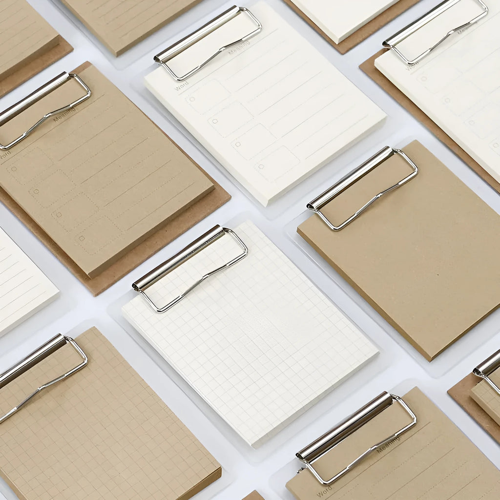 Cowhide colour board clip sticky note with 50 sheets and PP board cover