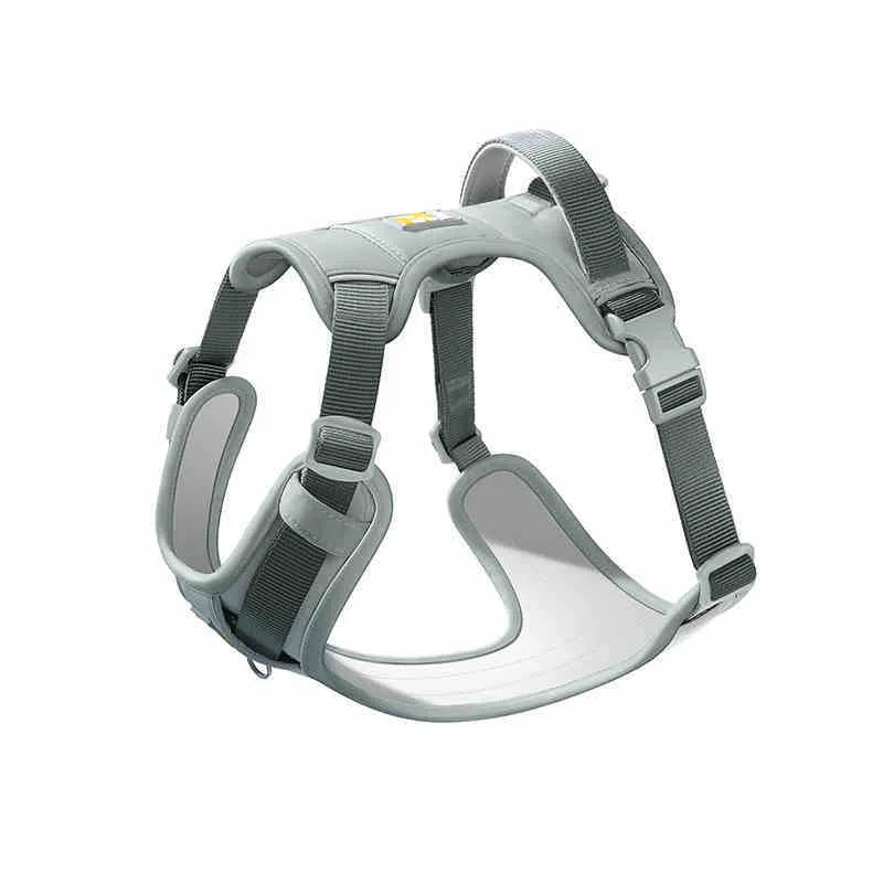 Adjustable dog chest strap harness in avocado green colour shown on a medium-sized dog.
