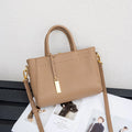Genuine leather women handbag horizontal square shape first layer cowhide soft with sewing line detailing daily matching bag