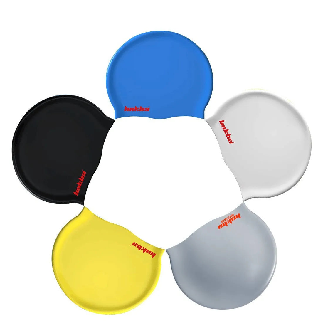 Silicone swimming cap with waterproof earmuffs design in multiple colour options for swimming