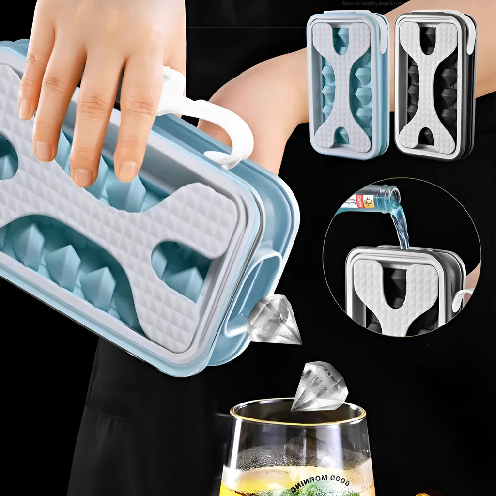Silicone ice ball mould water bottle with modern minimalist design in light grey colour