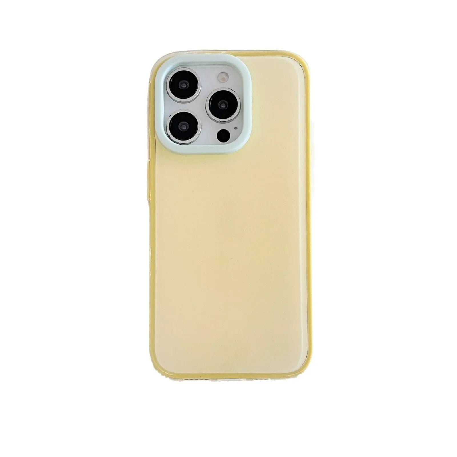 Simple blue jelly shell TPU phone case on an iPhone, showing all-inclusive design.