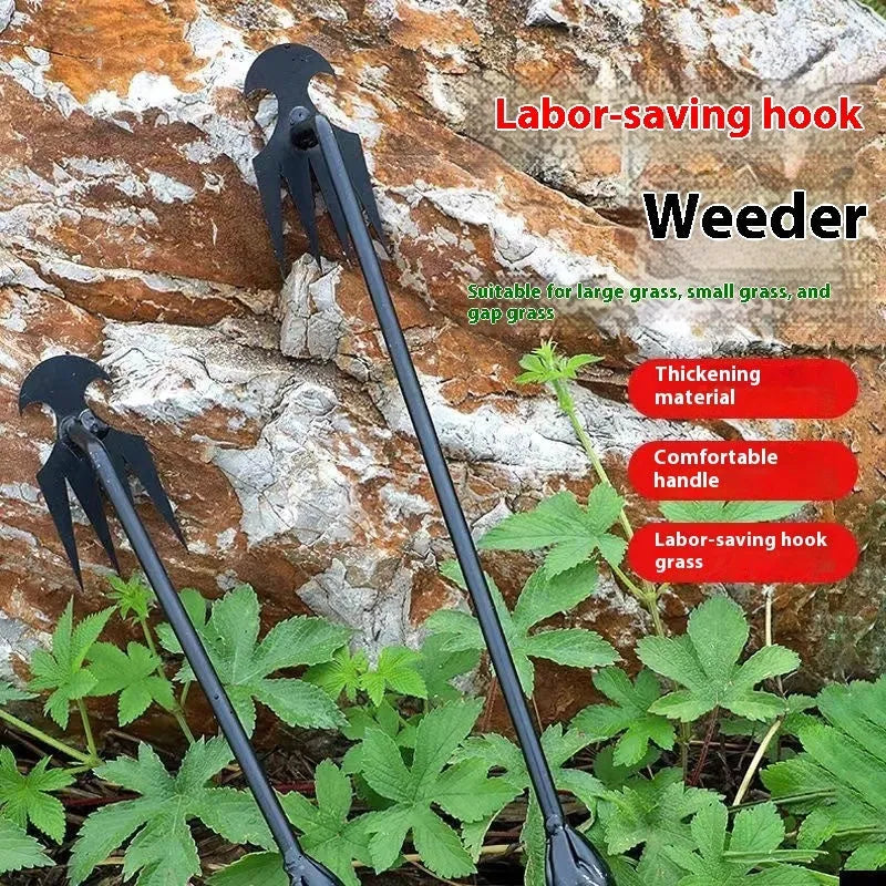 Black manganese steel outdoor weeding tool weed remover 40cm length on soil