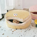 Causeway braised sandwich cat nest, 45cm diameter, 24cm height, pink and yellow, washable, for cats up to 7.5kg