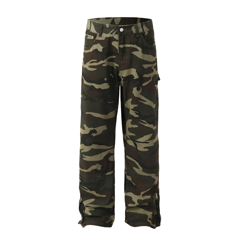 Men's cotton camouflage casual trousers in standard camouflage pattern, available in sizes S to XXXL for leisure wear