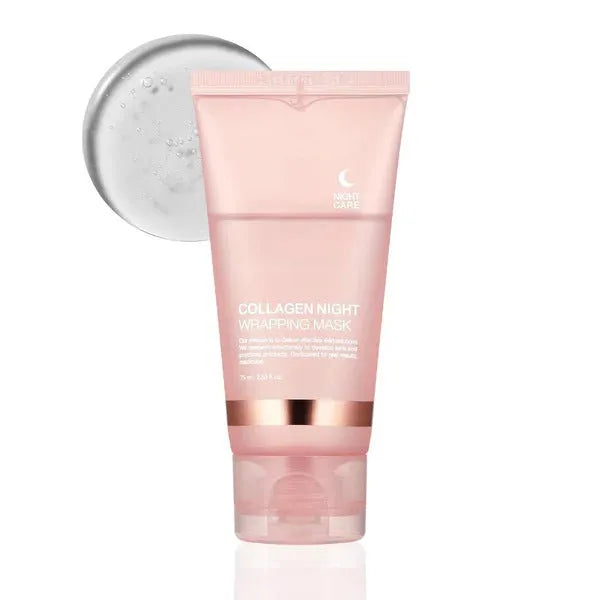 75ml collagen night face mask bottle with application brush for firming and hydration