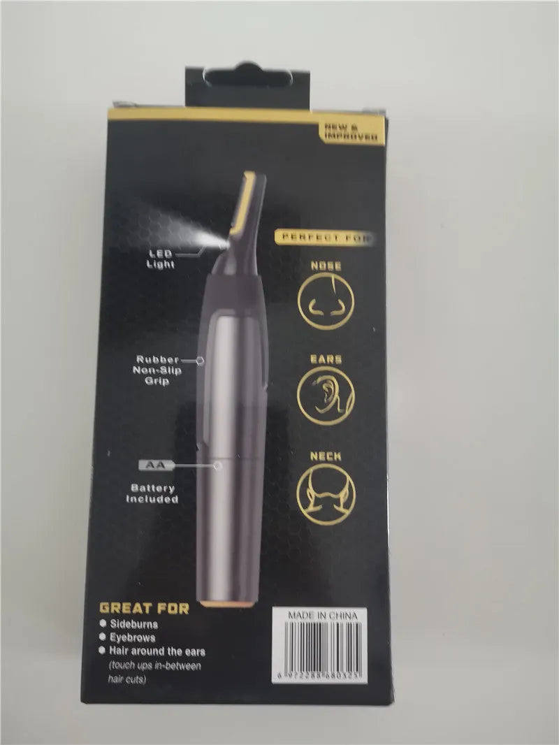 Grey ABS electric hair catcher for men with floating cutter head and dry battery power, in colour box