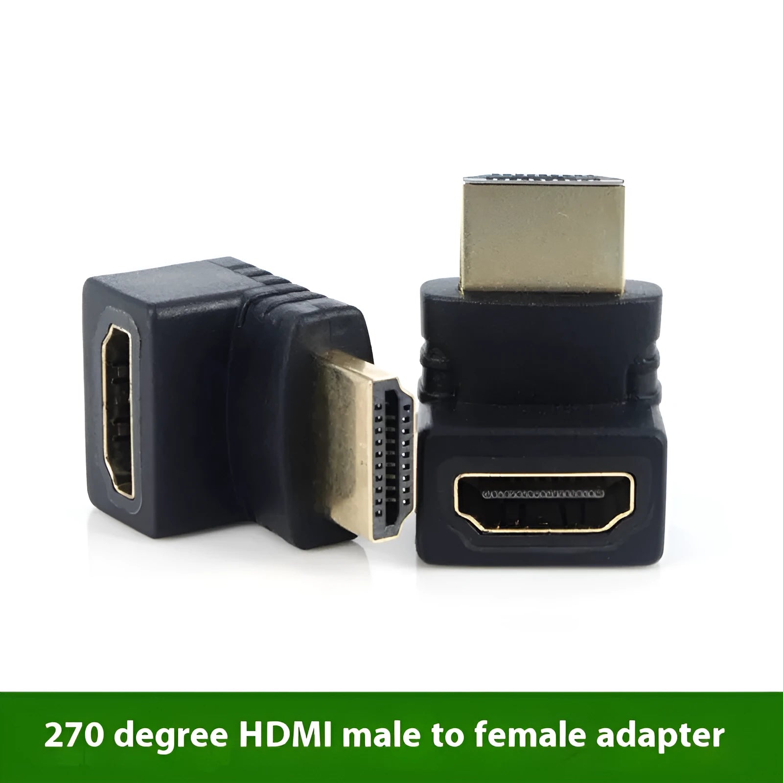 270-degree HDMI adapter cable with square bend for TV laptop wiring protection