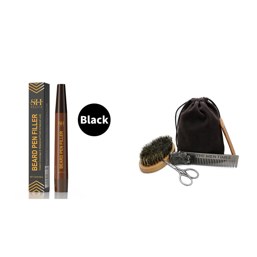 Men's sweatproof eyebrow pencil for beards and hairlines in black packaging